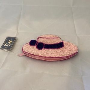 ERMO Beaded Coin Purse - Pink Summer Hat NEW yet Vintage